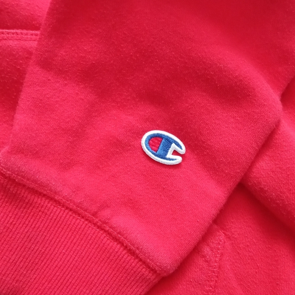 Champion Unisex Long Sleeve Hoodie . Size ( XL ) Red. - Picture 12 of 13